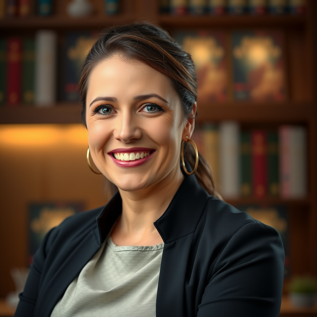 Emma Rodriguez, Community Manager at BankBagu, professional headshot of a woman with friendly demeanor, expert in reader engagement and book communities